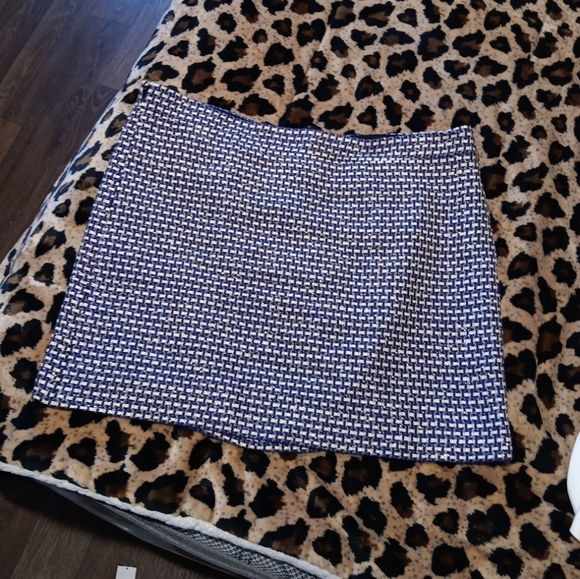 J. Crew Skirt Womens Size 12 Blue/Ivory Tweed NEW - Picture 1 of 4